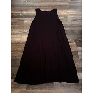 Time and Tru Women's Black Solid Knit Sleeveless Tank Maxi Dress M